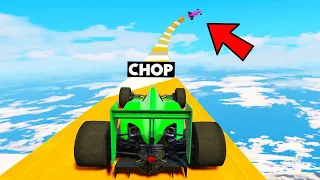 CHOP TROLLED ME WITH F1 CAR MEGA RAMP GTA 5