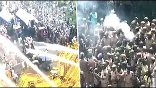Police use water cannon, tear gas as farmers' protests intensify near Delhi border
