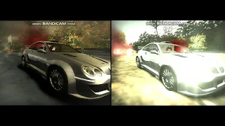 The worst car of NFS Most wanted VS itself - Mercedes clk500 parallel race on Seaside&Power station