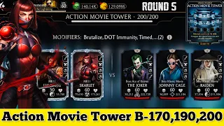 Action Movie Tower Boss Battle 200 & 170,190 Fight + Reward MK Mobile