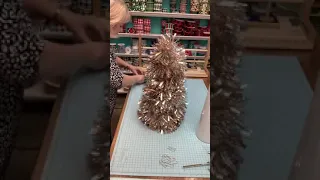 DIY Christmas Tree using a styrofoam cone and garland