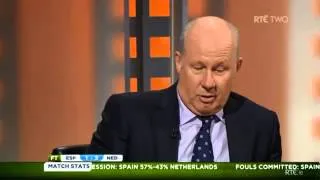 Fifa world cup 2014 Spain vs Netherlands discussion on RTE Irish tv after game