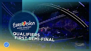 The 10 qualifiers from the first Semi-Final of the 2018 Eurovision Song Contest