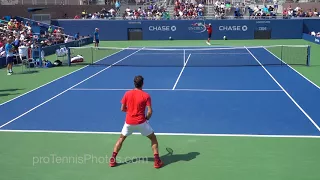 Federer v McDonald, 2017 US Open practice, 4K