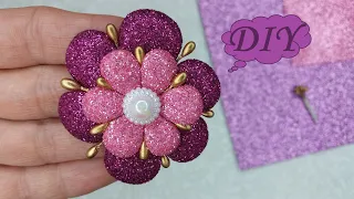 Цветы из глиттерного фоамирана DIY Glitter foam sheet craft ideas