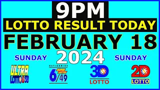 9pm Lotto Result Today February 18 2024 (Sunday) PCSO