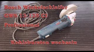 Bosch Winkelschleifer GWS 13-125CI Professional - Kohlebürsten wechseln (Reparaturanleitung)