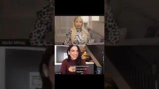 Nicki Minaj and Dua Lipa on a zoom together