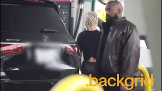 Kanye West and his wife Bianca Censori gas up their Mercedesin in LA