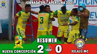 Nueva Concepción 2 vs Xelajú 0 / RESUMEN Y GOLES / Jornada 09 Apertura 2021