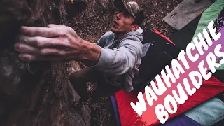 Climbing at Wauhatchie Boulder park in Chattanooga, Tn