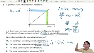 ON12 P11 Q6 Percentage vs Absolute Uncertainty | Oct/Nov 2012 | Cambridge A Level 9702 Physics