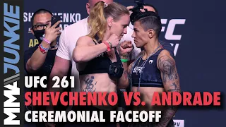 Valentina Shevchenko vs. Jessica Andrade final faceoff | UFC 261 ceremonial weigh-ins
