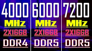 4000 MHz (DDR4) vs 6000 MHz (DDR5) vs 7200 MHz (DDR5) || PC GAMES TEST ||