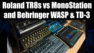 Roland TR8s vs Novation Mono Station and Behringer TD3 & WASP Deluxe - Techno JAM (2021)