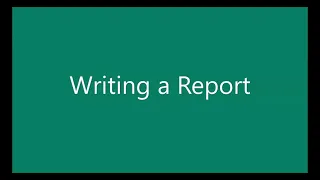 Writing an Academic Report