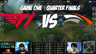 T1 vs  HLE  GAME 1 FULL MATCH Quarterfinals Day 1  Worlds 2021