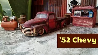 Custom hot wheels '52 chevy truck - c10 rusty