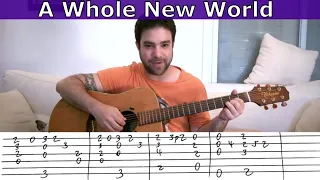 Fingerstyle Tutorial: A Whole New World - Guitar Lesson w/ TAB