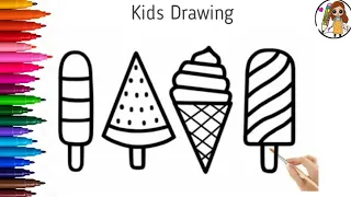 ice cream drawing | how to draw a cute ice cream 🍦