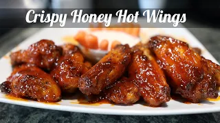 FRIED HONEY HOT CHICKEN WINGS Recipe with BUTTERY HOT SAUCE under 30 minutes~ Game night Recipe