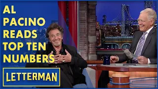 Al Pacino Reads The Top Ten Numbers | Letterman