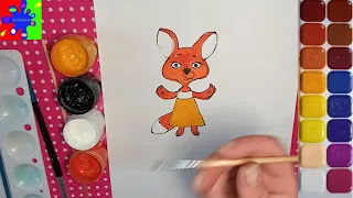 Лиска из мультфильма Оранжевая корова. Простые рисунки для детей.