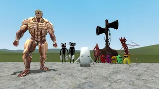 ARMORED TITAN VS TREVOR HENDERSON CREATURES!!! Garrys Mod Sand Box