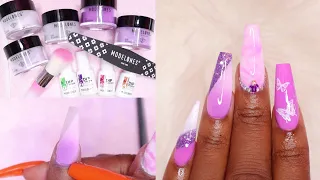 Creating Easy Marble, Color Block & Ombre Nails With Dip Powders | Modelones Dip Powder Kit Review