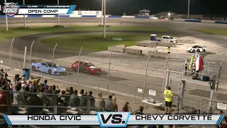 Boostedboiz Turbo Civic Hatch VS Corvette C8 - Spectator Drags Freedom Factory 2022