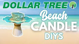 🕯️ Beach Glow: 12 Coastal CANDLE Dollar Tree DIYS & Hacks! Candles 2024