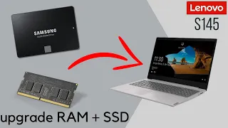 Lenovo Ideapad S145 | upgrade RAM e SSD sata