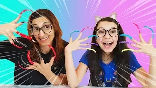 DESAFIO FAZENDO SLIME COM UNHAS GIGANTES | Luluca