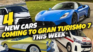 4 NEW CARS Coming to GT7 Next Week! - Gran Turismo 7 AUGUST 1.36 Update Silhouettes Revealed