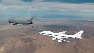 USAF KC-46 Pegasus refueling testing with E-4B Nightwatch