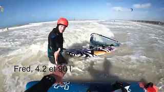 Windsurf, kite à St Aubin, tempête Pierrick