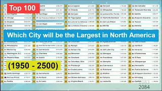 Top 100 | Which City will be the Largest in North America (1950 - 2500)