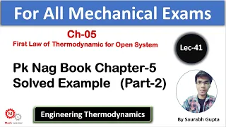 PK Nag Book Solved Example Chapter-5 (Part-2) || Engineering Thermodynamics-41 || Saurabh Gupta ||