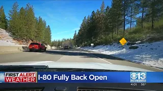 I-80 reopens after roads cleared following storm