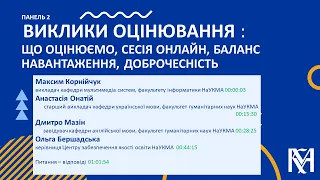 Панель 2. Виклики оцінювання: що оцінюємо, сесія онлайн, баланс навантаження, доброчесність