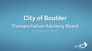 10-9-23 Transportation Advisory Board Meeting