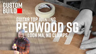 Ep 3 - Look Ma, no clamps! Hand Tool Guitar Top Jointing - Redwood SG
