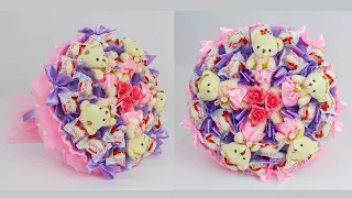 Bouquet of soft toys and sweets