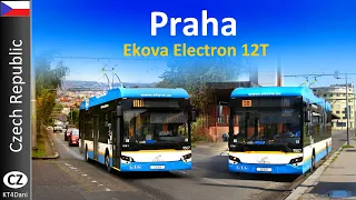 【4K】PRAHA TROLLEYBUS - Ekova Electron 12T  (2019)