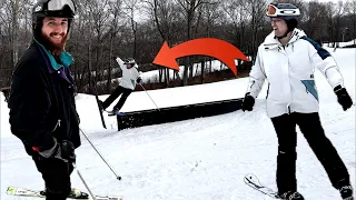 Skiing's Toughest Challenge: My First Rail?! (PAINFUL)