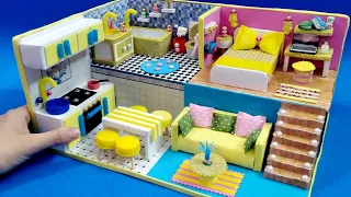 منزل مصغر كامل بالكرتون وورق الفوم-غرفة نوم و معيشه ومطبخ وحمام DIY-Miniature Cardboard House #6