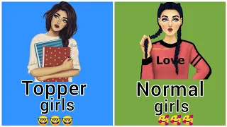 Topper girls 💁🏻‍♀️ 🤓 Vs Normal girls 🤷🏻‍♀️🥰 //part-2// : Pose 📸, drawing ✏️, food 🧆 etc...........
