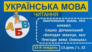 1 клас Українська мова (читання) 33-й тиждень 13-й день