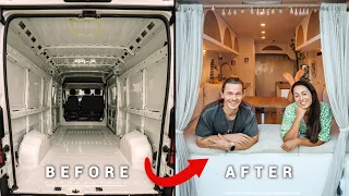 VAN Conversion TIME LAPSE: Amazing Luxury Van In Bohemian Style (Built By Couple With NO Experience)