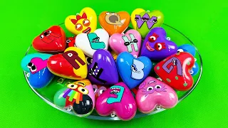 Looking Numberblocks, Alphablocks, Pinkfong Hogi with SLIME Mix Heart, Dinosaur Egg Colorful! ASMR